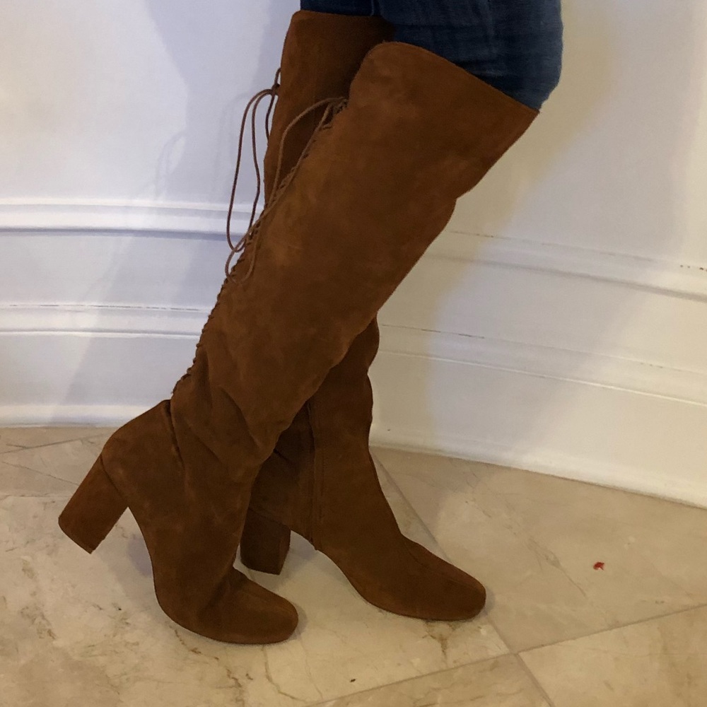 Zara suede boots copper brown color. Size 40